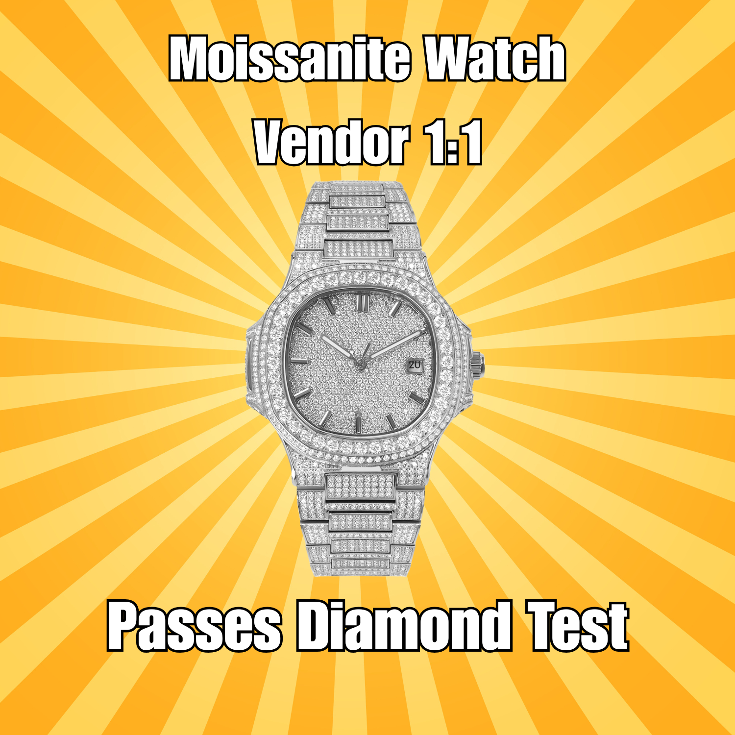 Moissanite Watch Vendor 1:1 (passes diamond test)